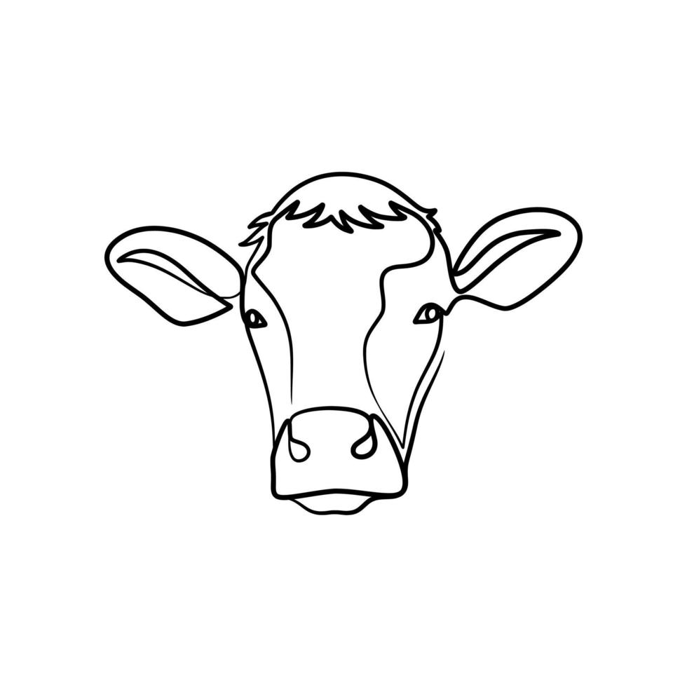 Cow continuous line art design vector