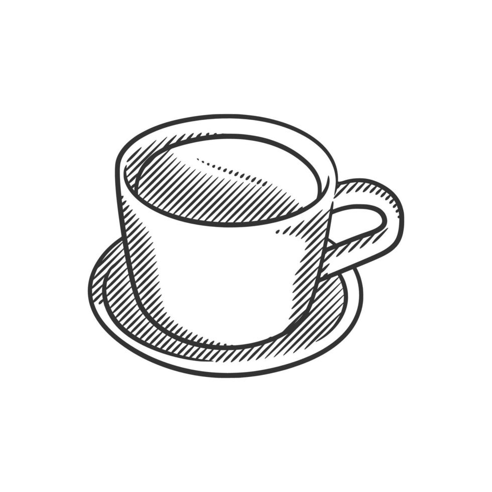 ilustración de arte de línea de café o té vector