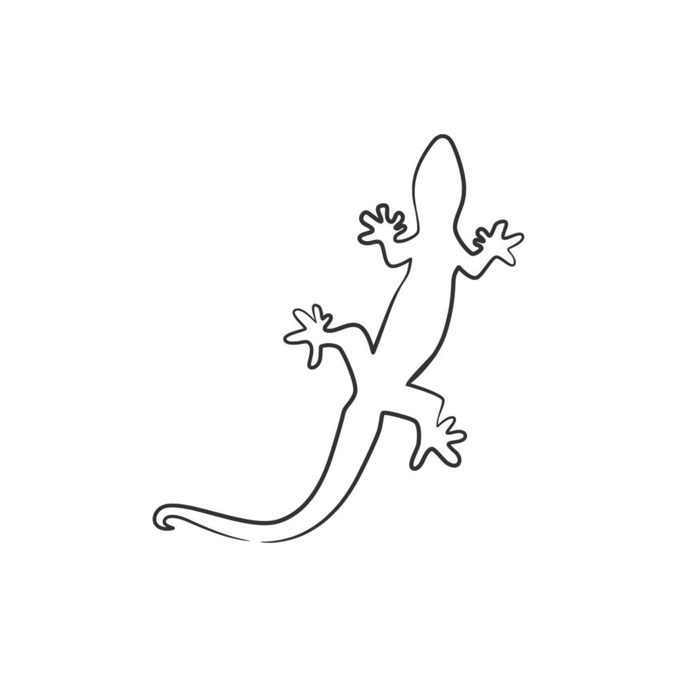 Lizard reptile continuous line art drawing vector