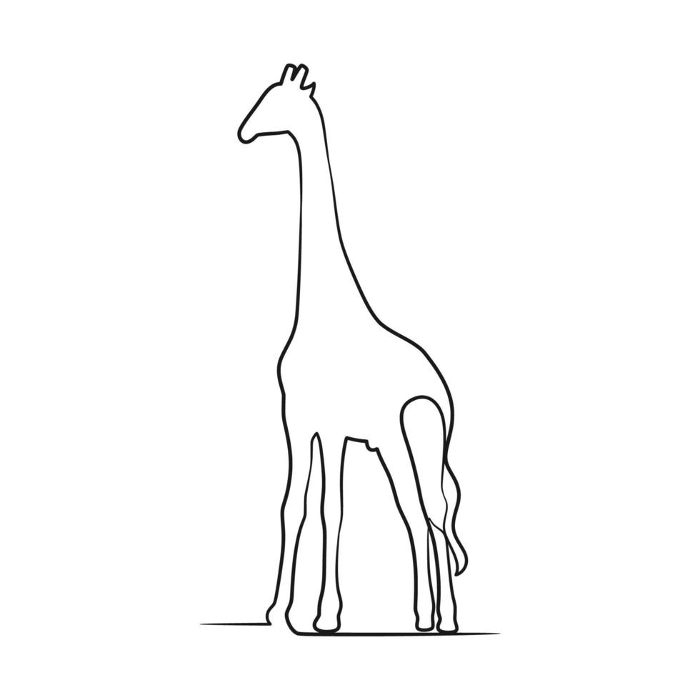 Giraffe continuous one line art design vector