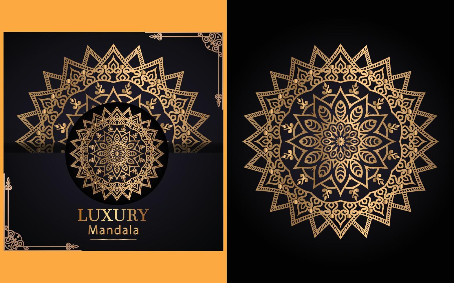 luxury ornamental mandala design background in gold color for yourself vector