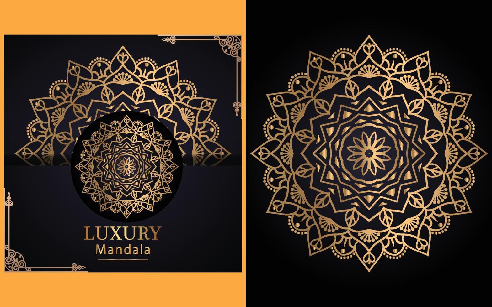 fondo de diseño de mandala ornamental de lujo en color dorado para ti vector