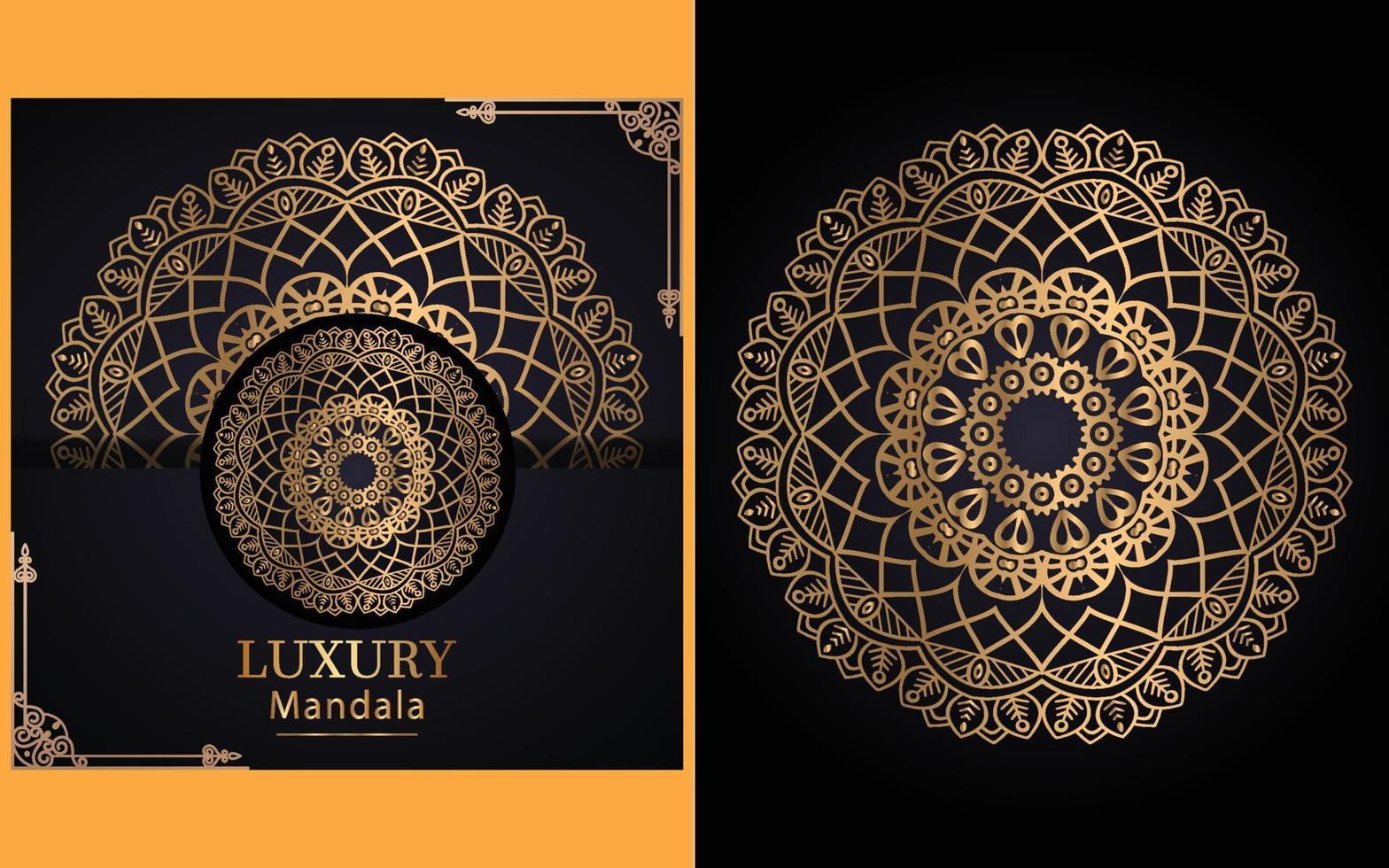 fondo de diseño de mandala ornamental de lujo en color dorado para ti vector