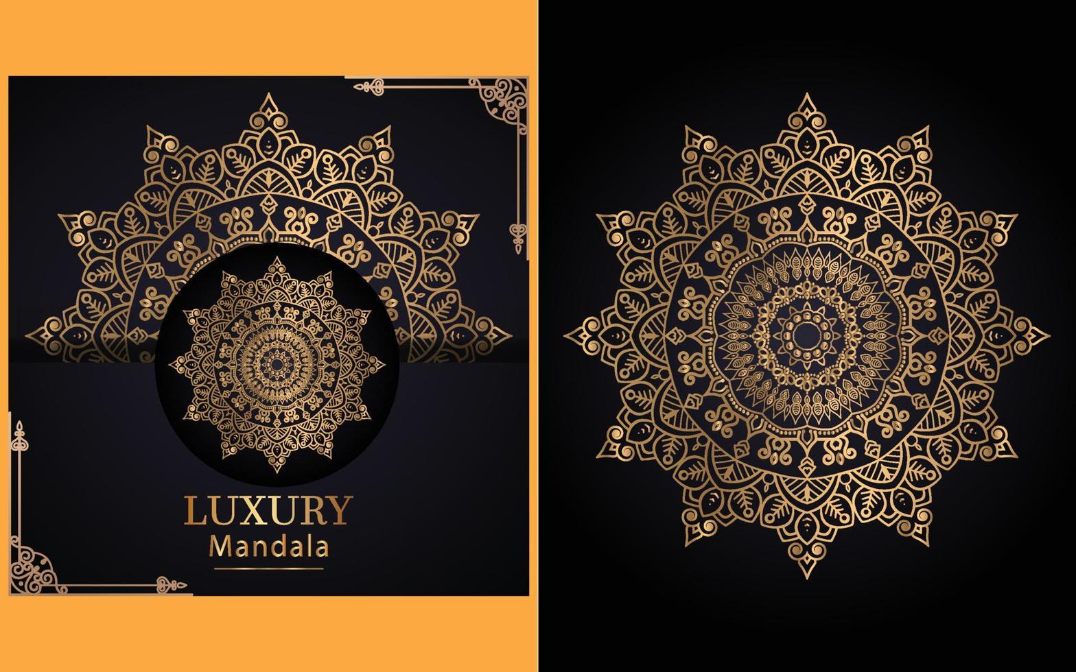 fondo de diseño de mandala ornamental de lujo en color dorado para ti vector