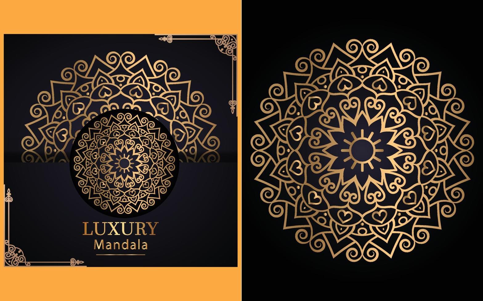 luxury ornamental mandala design background in gold color for yourself vector