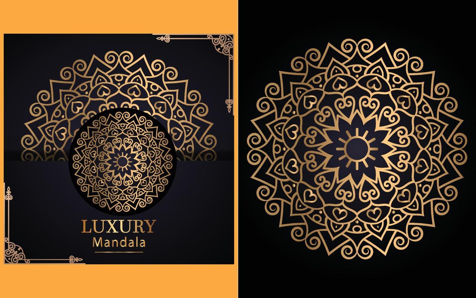 fondo de diseño de mandala ornamental de lujo en color dorado para ti vector