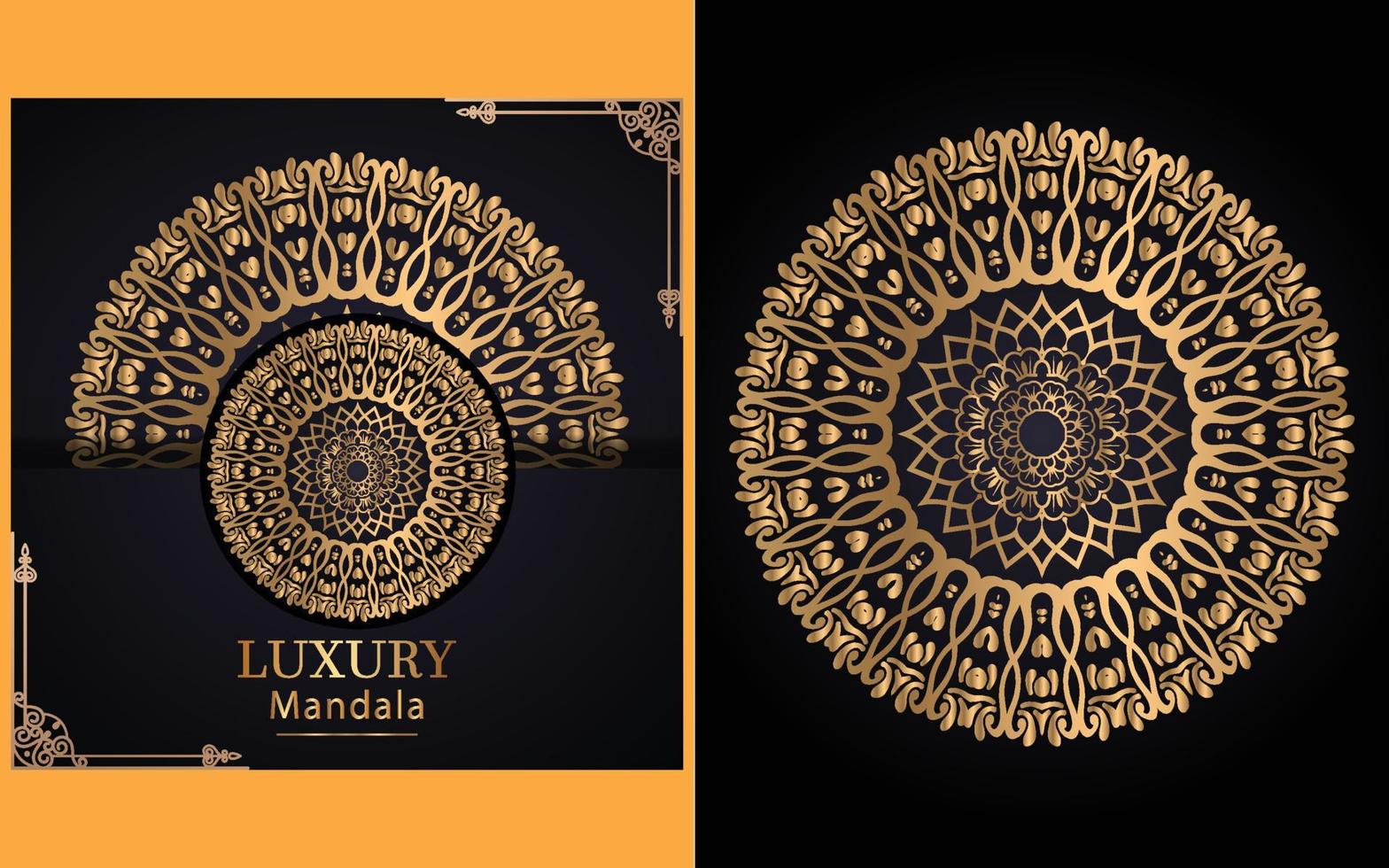 luxury ornamental mandala design background in gold color for yourself vector