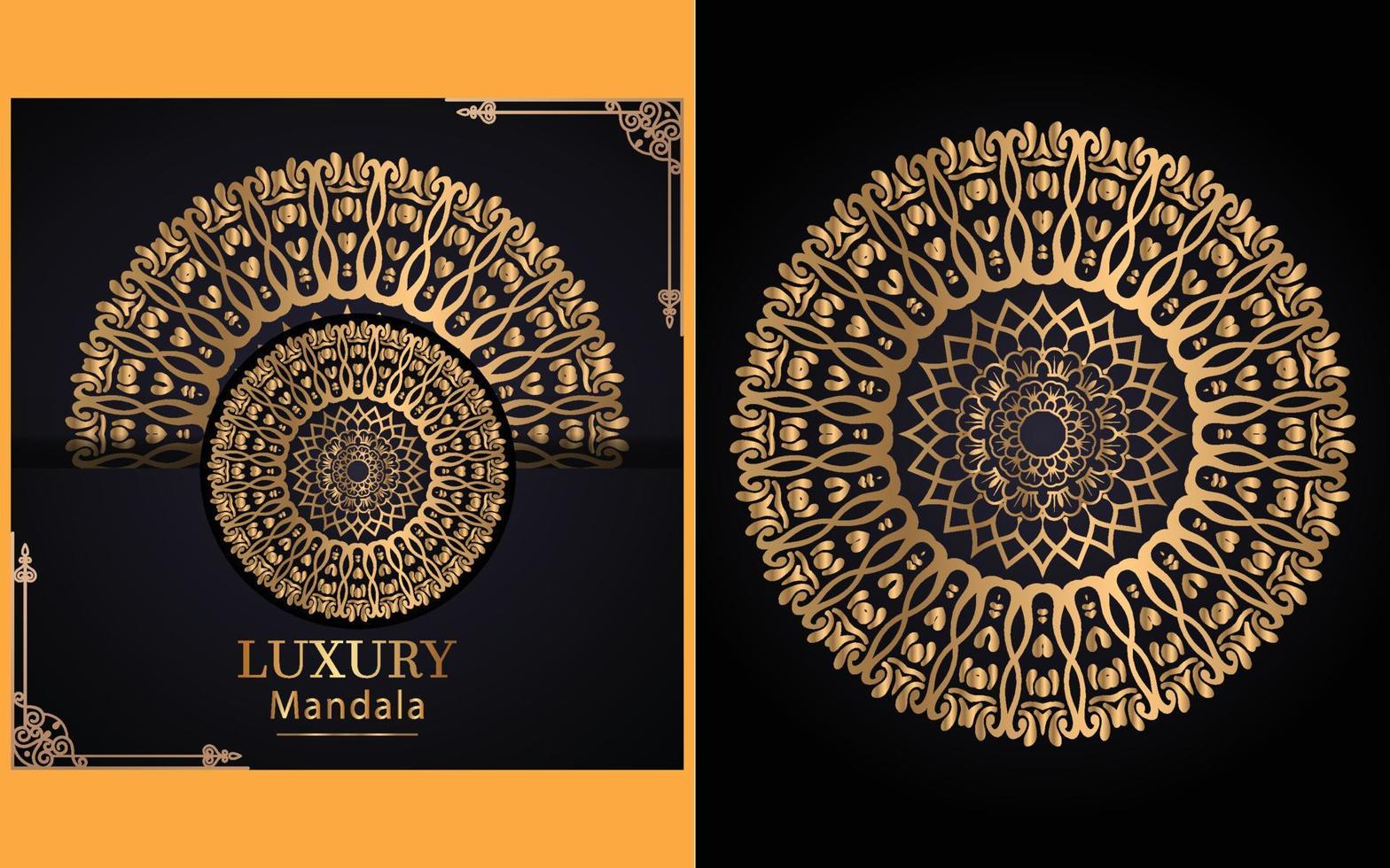 fondo de diseño de mandala ornamental de lujo en color dorado para ti vector