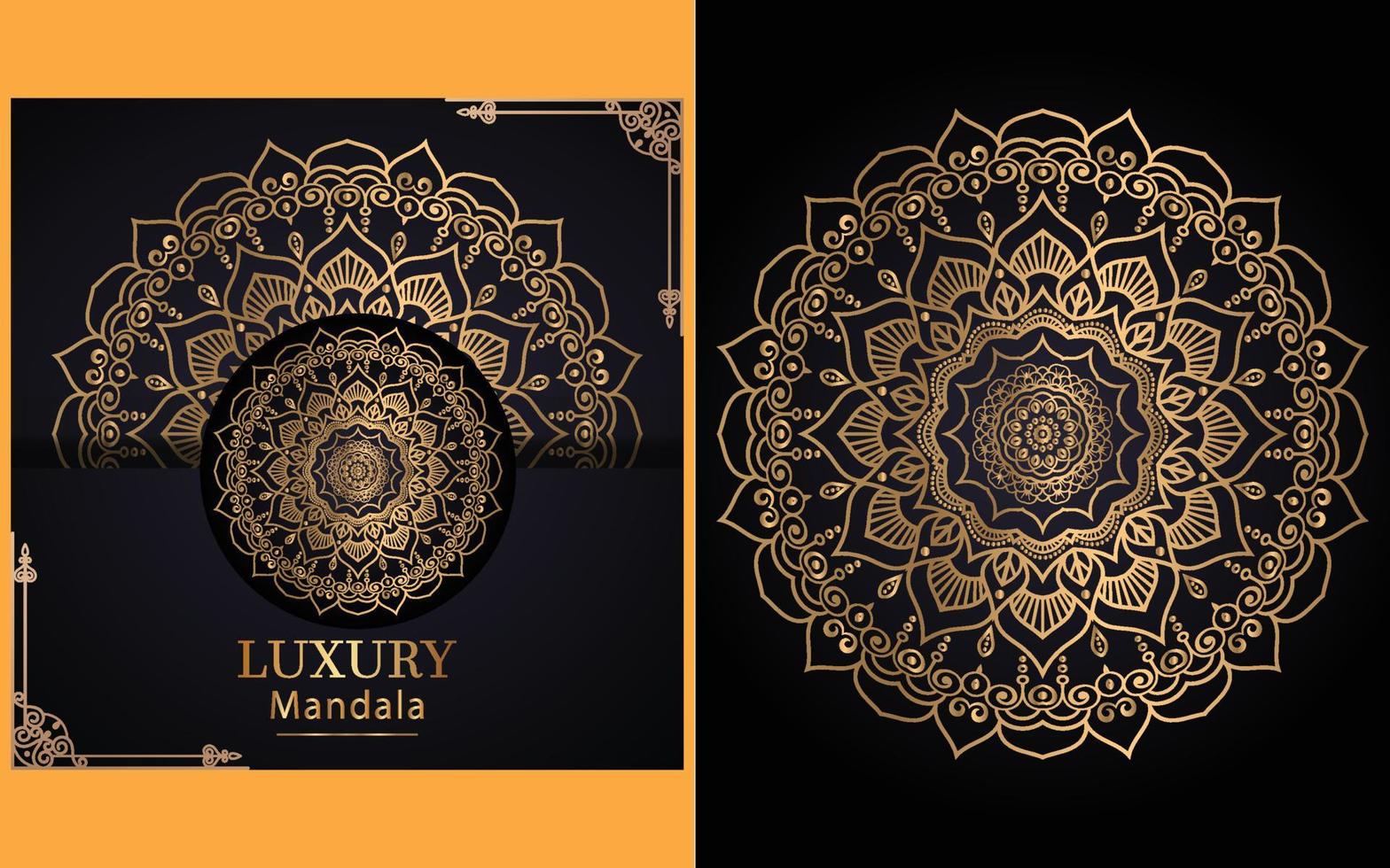 luxury ornamental mandala design background in gold color for yourself vector