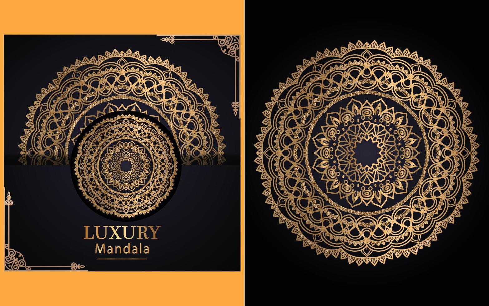 luxury ornamental mandala design background in gold color for yourself vector