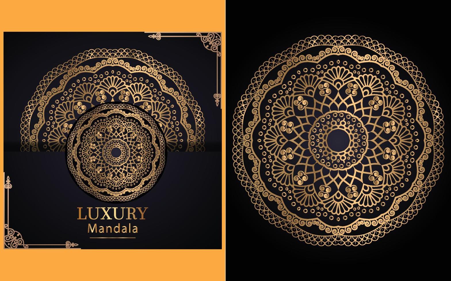 luxury ornamental mandala design background in gold color for yourself vector
