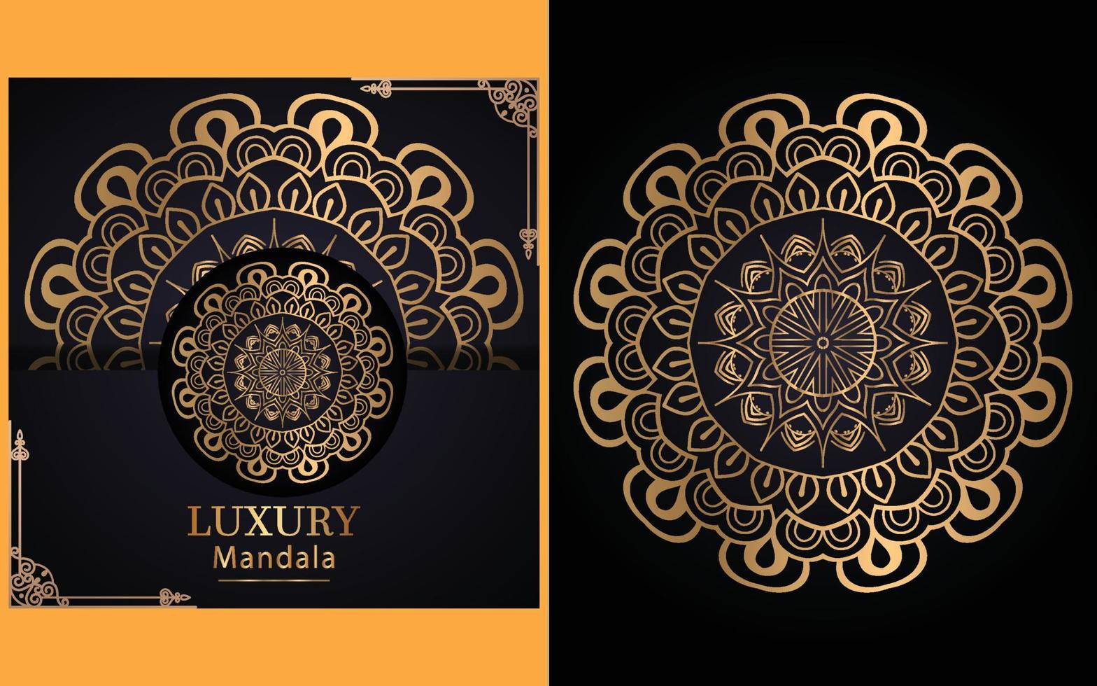 luxury ornamental mandala design background in gold color for yourself vector