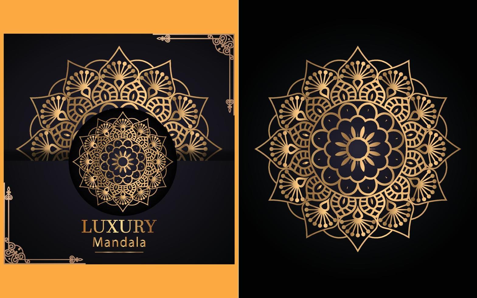 luxury ornamental mandala design background in gold color for yourself vector