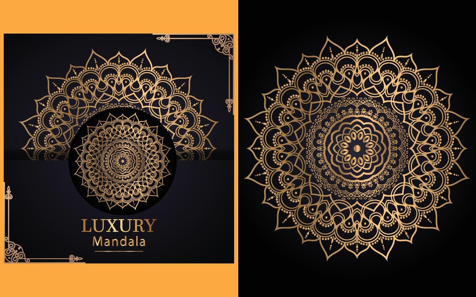 fondo de diseño de mandala ornamental de lujo en color dorado para ti vector