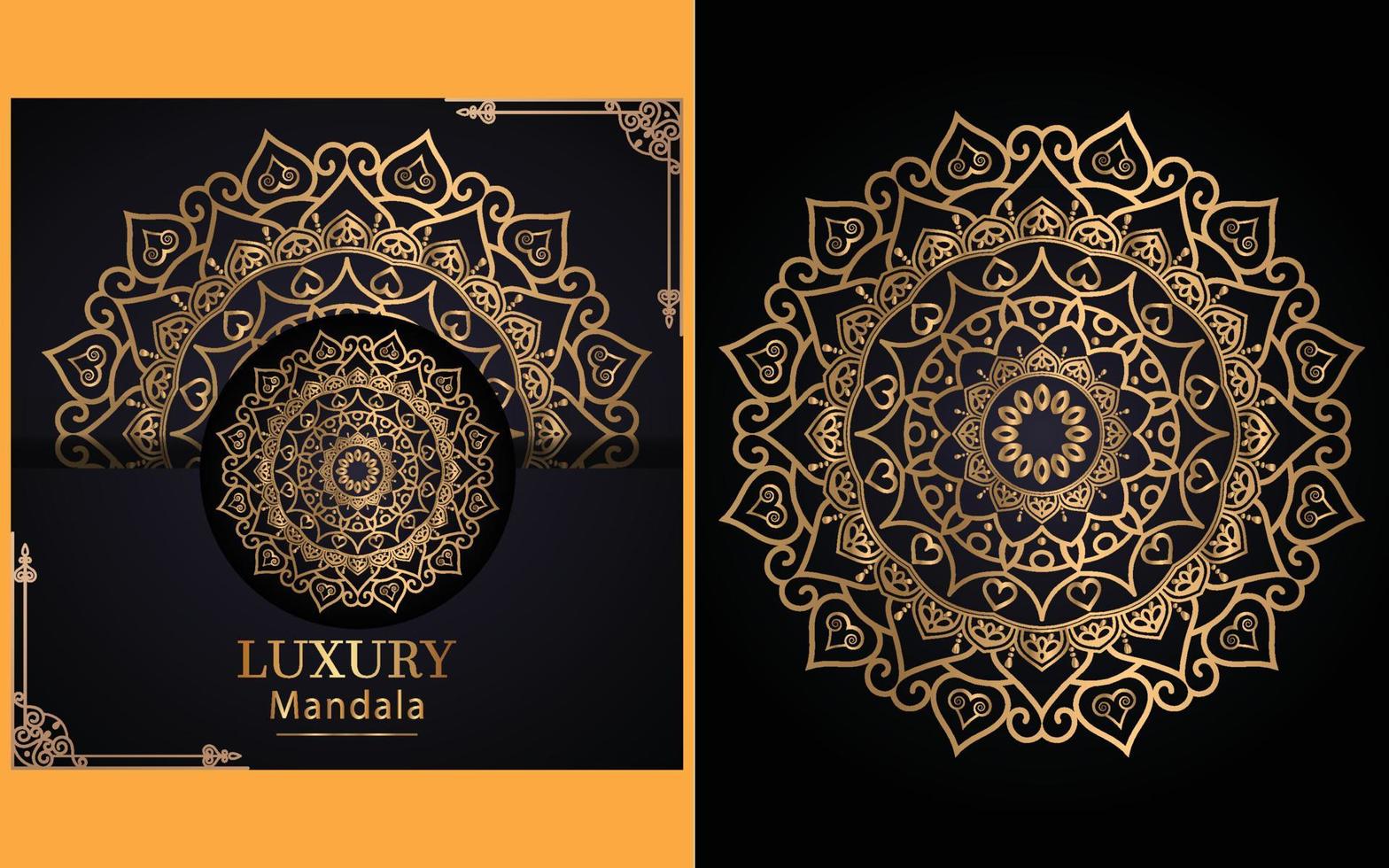 luxury ornamental mandala design background in gold color for yourself vector