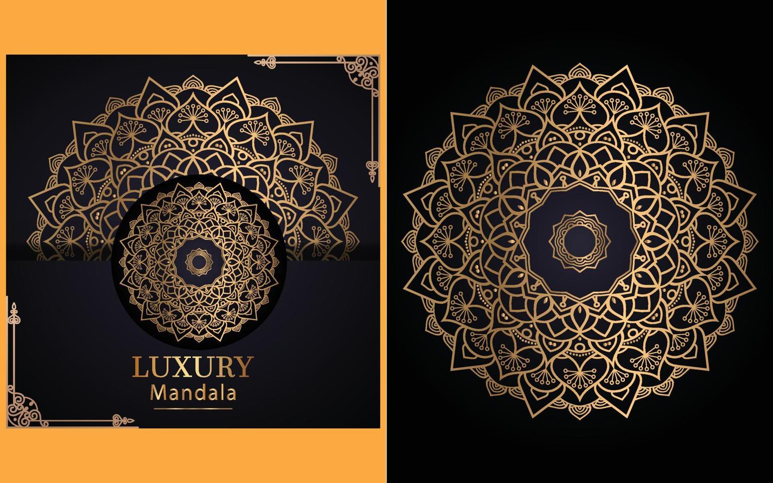 luxury ornamental mandala design background in gold color for yourself vector