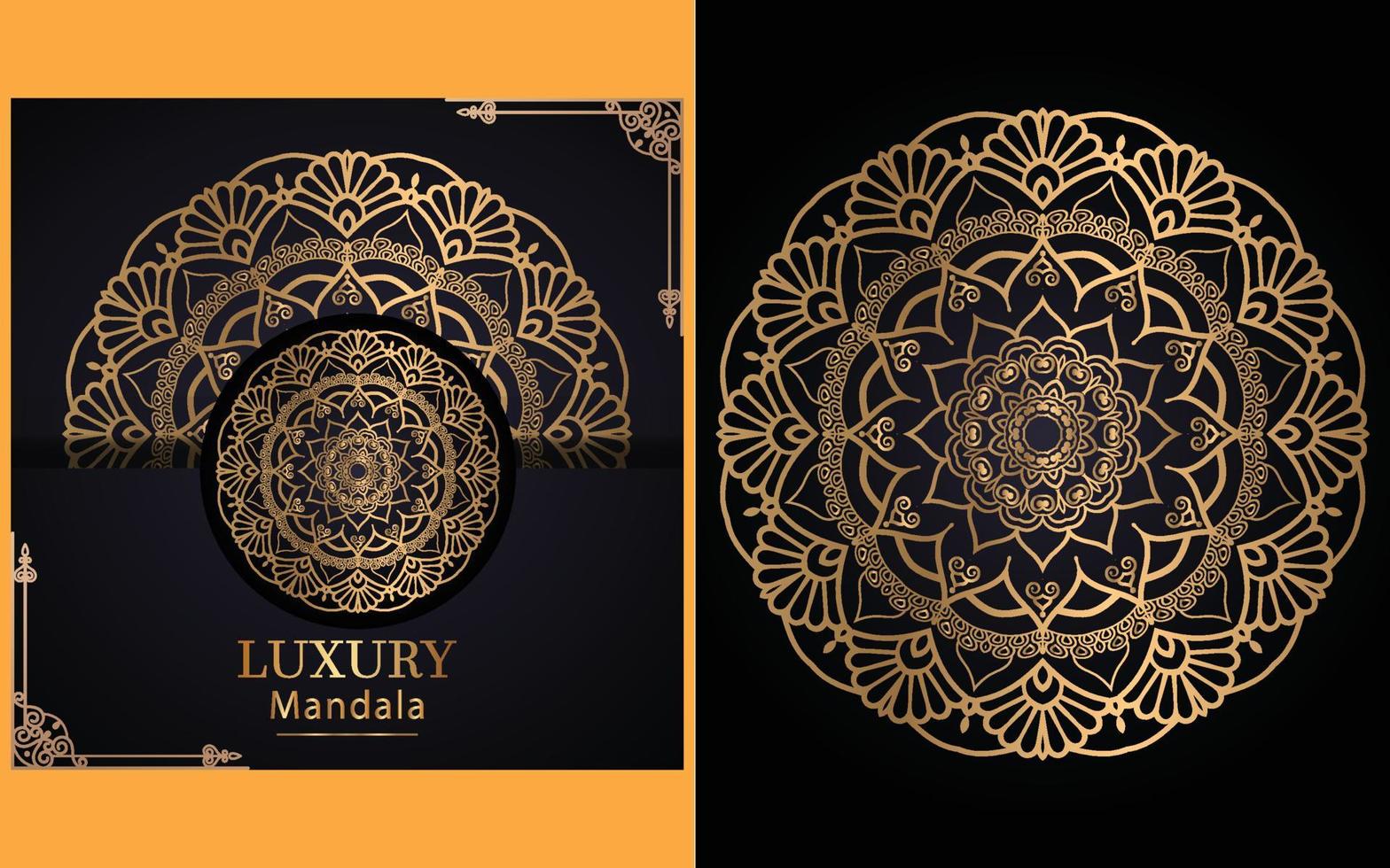 luxury ornamental mandala design background in gold color for yourself vector