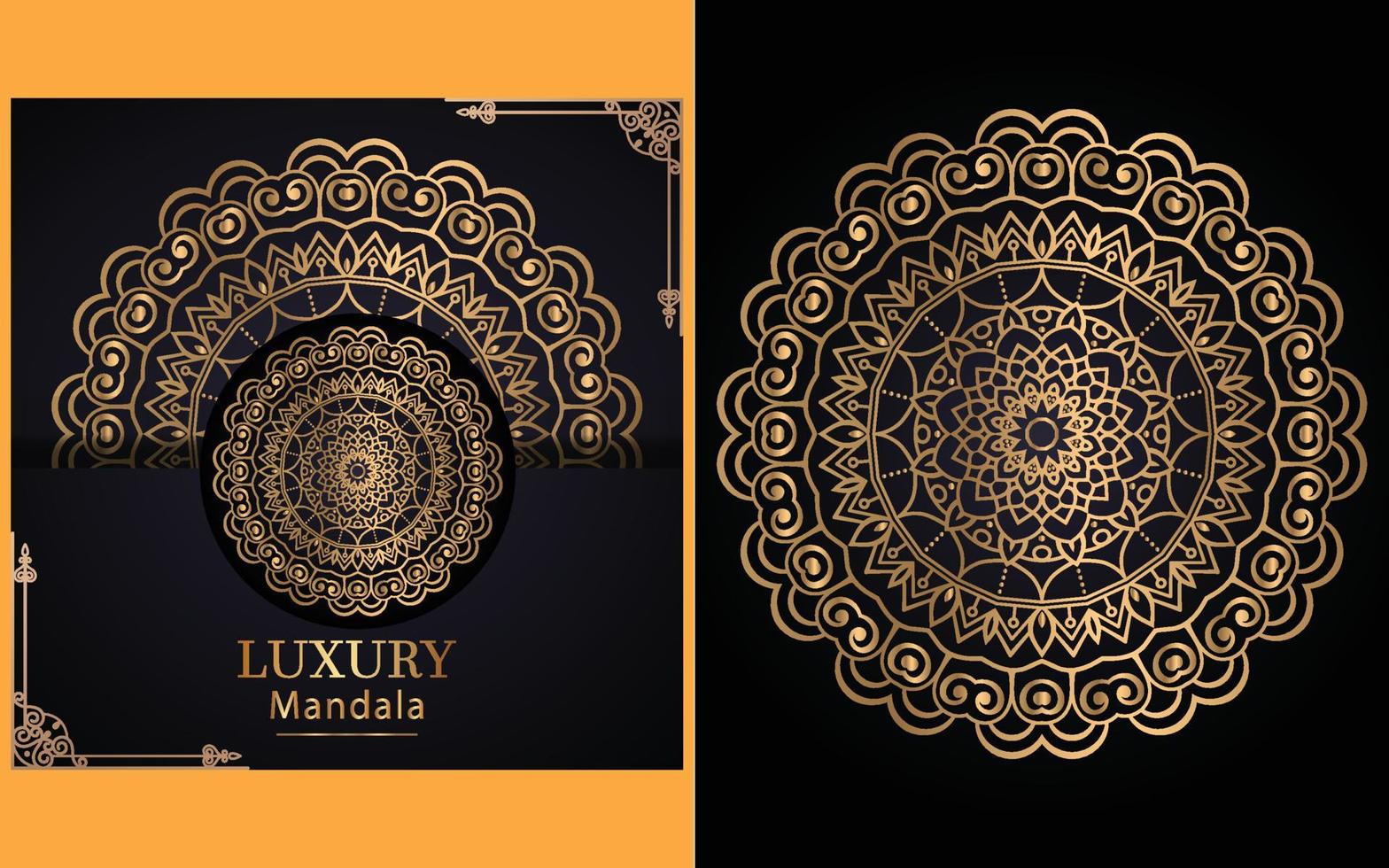 fondo de diseño de mandala ornamental de lujo en color dorado para ti vector