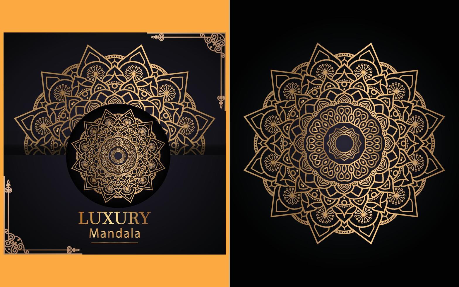 luxury ornamental mandala design background in gold color for yourself vector