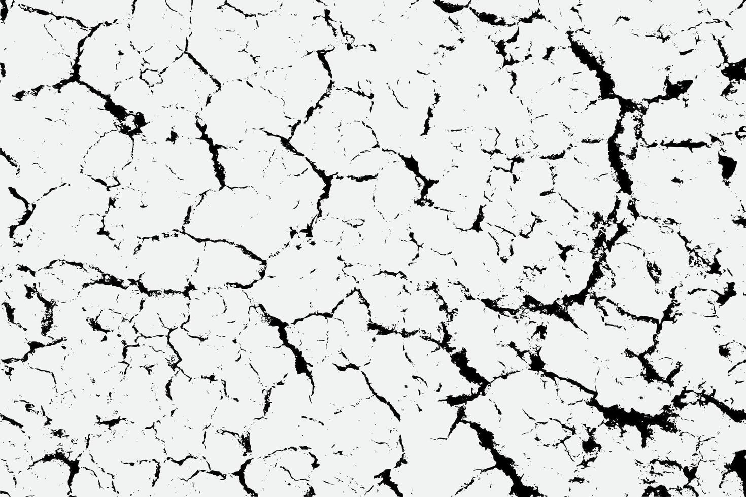 textura de grietas de tierra árida y salpicaduras de manchas, fondo de textura en blanco y negro vector eps