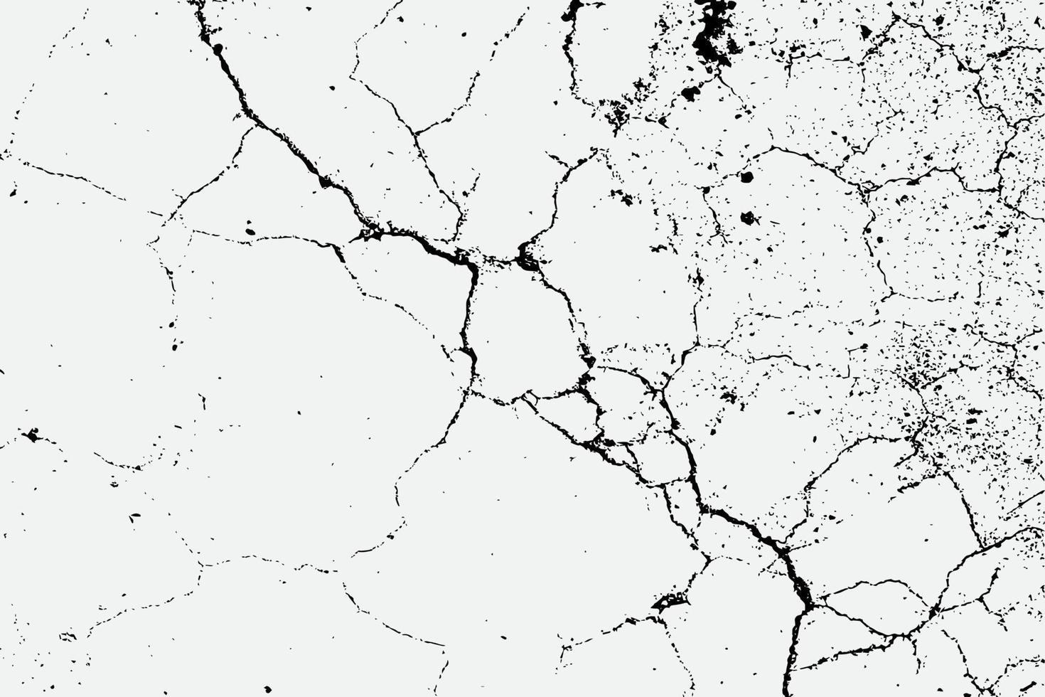Texture of arid ground cracks and splashes of stains, black and white texture background EPS vector