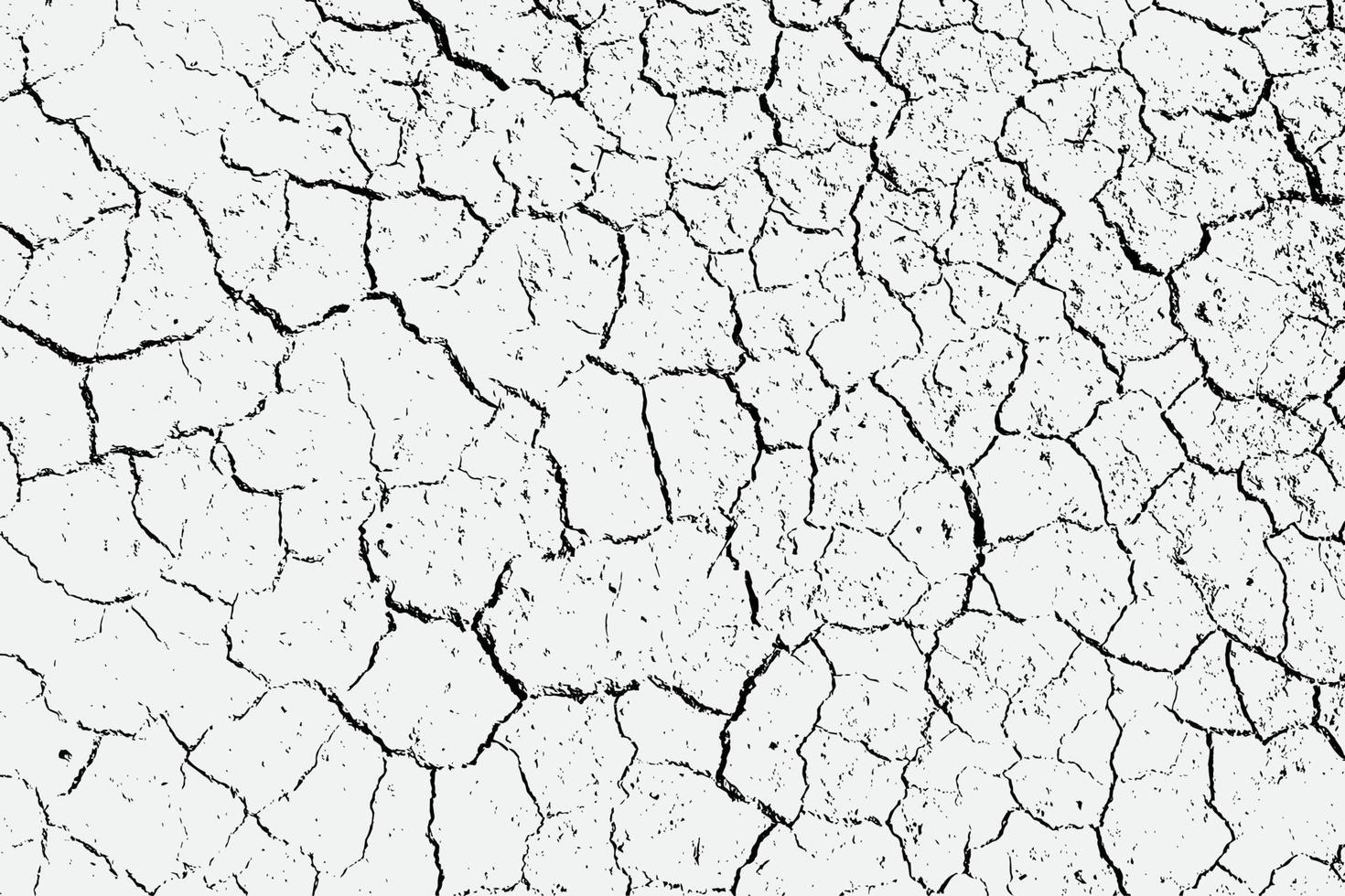 Texture of arid ground cracks and splashes of stains, black and white texture background EPS vector