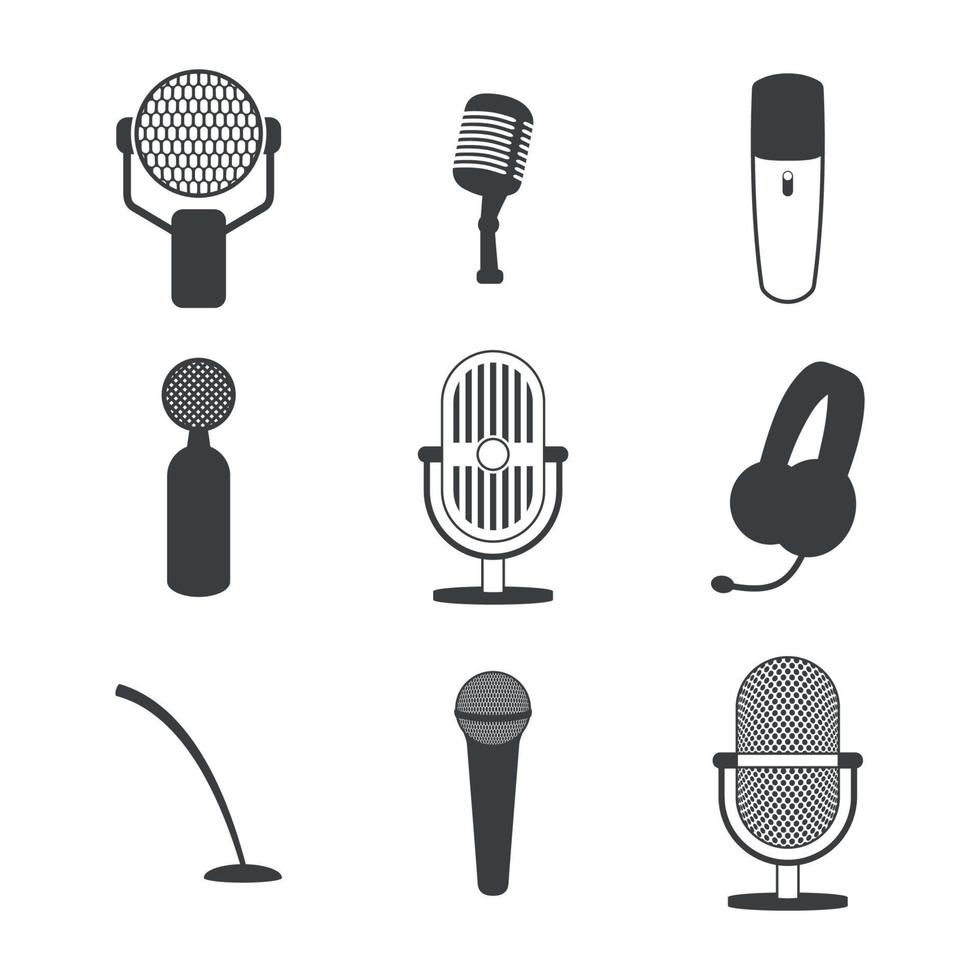 Set of icons on a theme microphones vector