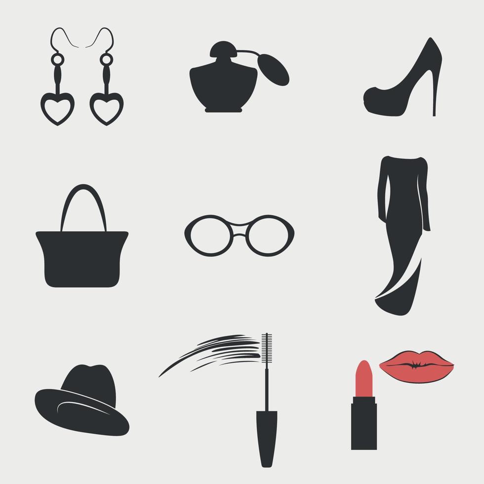 Set of icons on a theme womens accessories vector