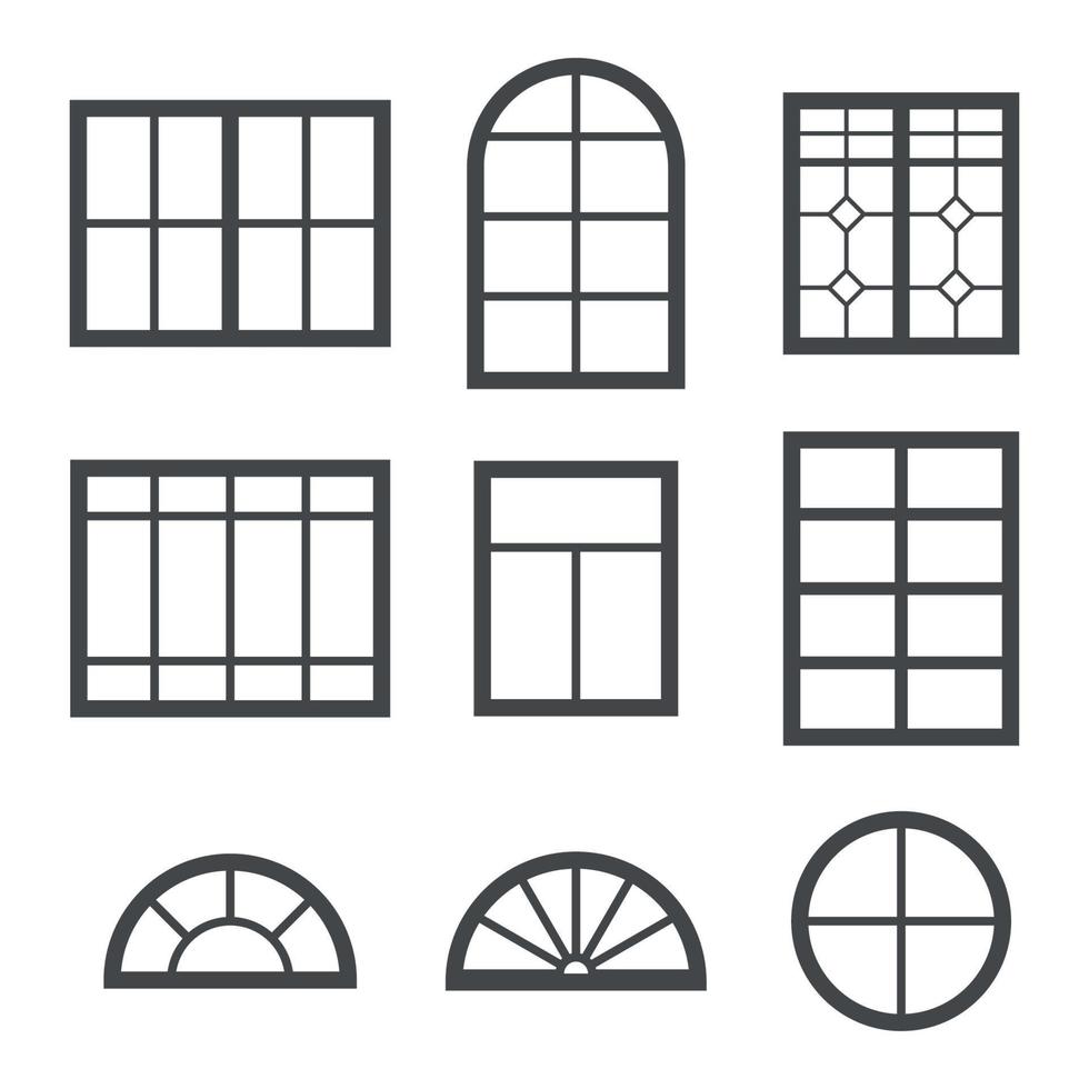 Set of icons on a theme windows vector