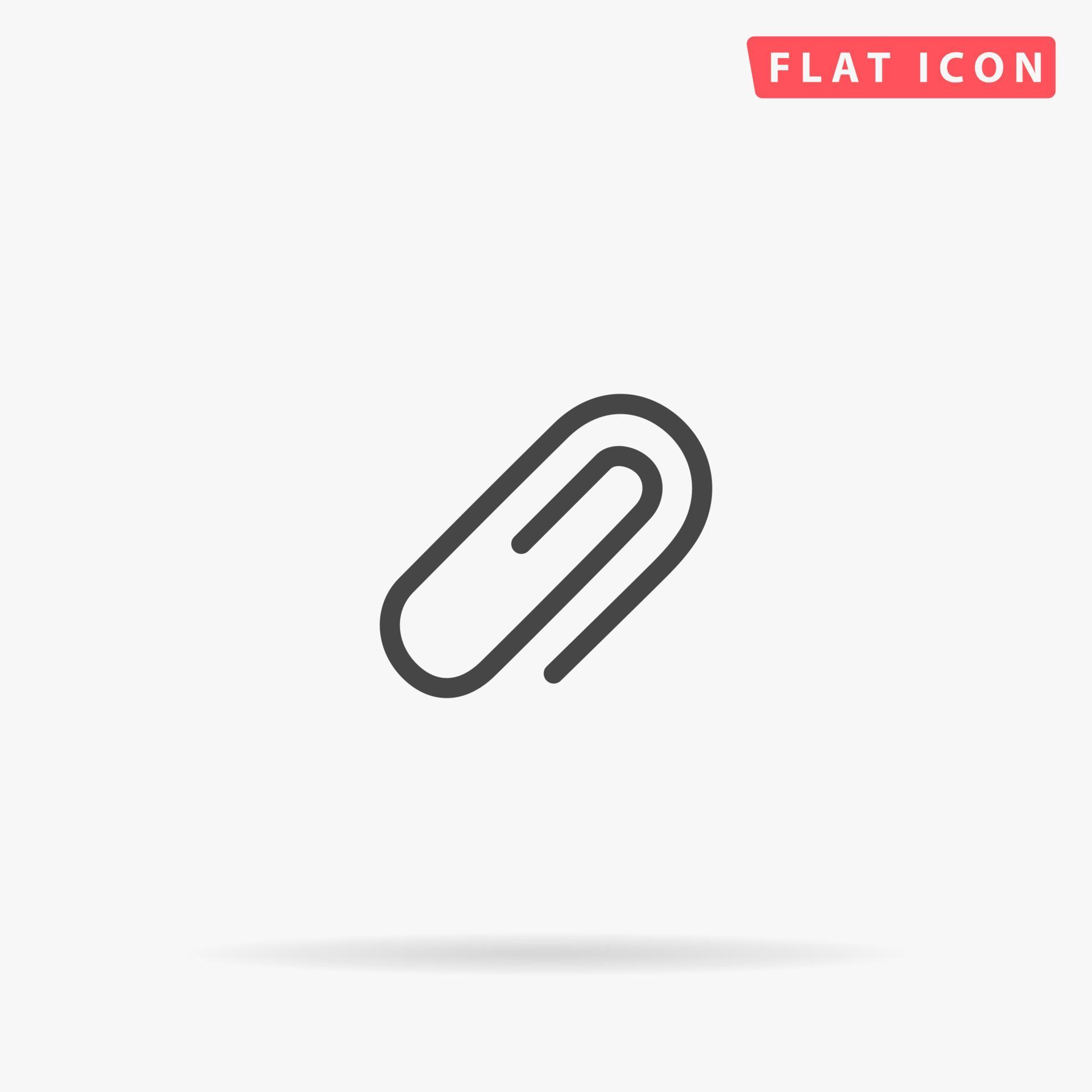 Paperclip flat vector icon. Glyph style sign. Simple hand drawn