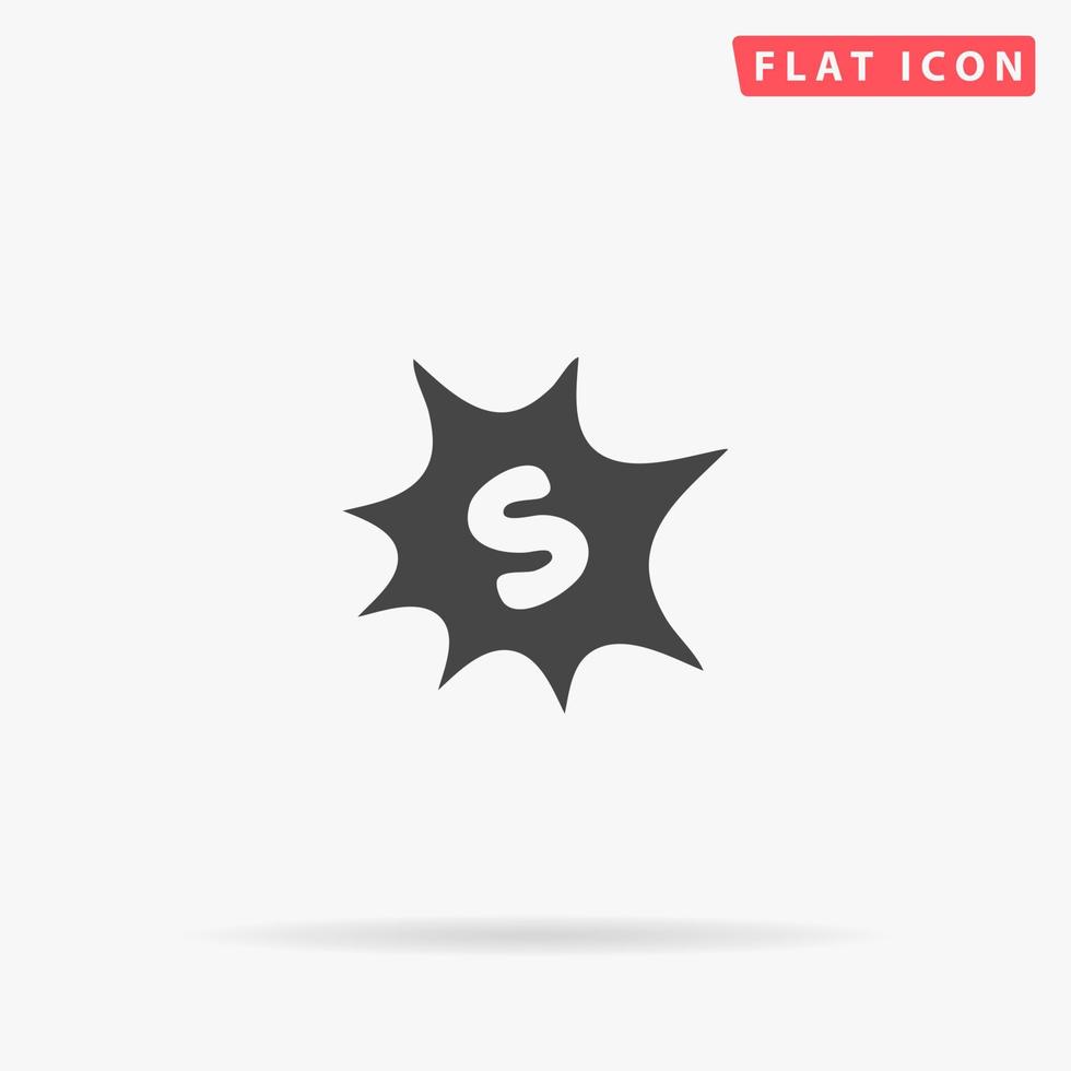 icono de vector plano de escudo de letra s. signo de estilo de glifo. símbolo de ilustraciones simples dibujadas a mano para infografías conceptuales, proyectos de diseños, ui y ux, sitio web o aplicación móvil.