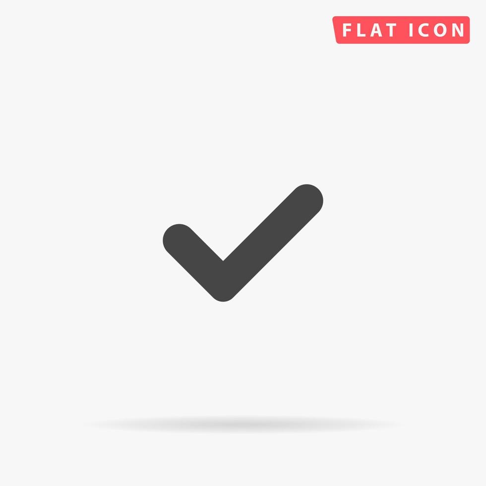 Check flat vector icon. Glyph style sign. Simple hand drawn illustrations symbol for concept infographics, designs projects, UI and UX, website or mobile application.