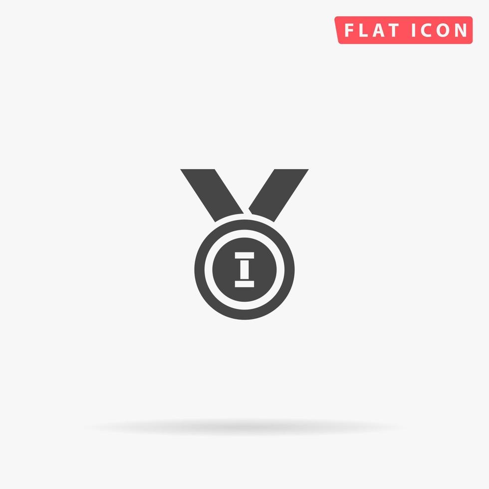 icono de vector plano de medalla. signo de estilo de glifo. símbolo de ilustraciones simples dibujadas a mano para infografías conceptuales, proyectos de diseños, ui y ux, sitio web o aplicación móvil.