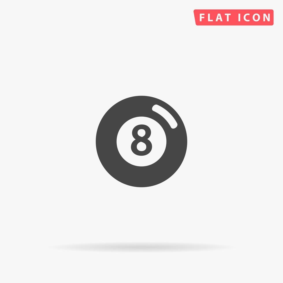 Billiard Ball flat vector icon. Glyph style sign. Simple hand drawn illustrations symbol for concept infographics, designs projects, UI and UX, website or mobile application.