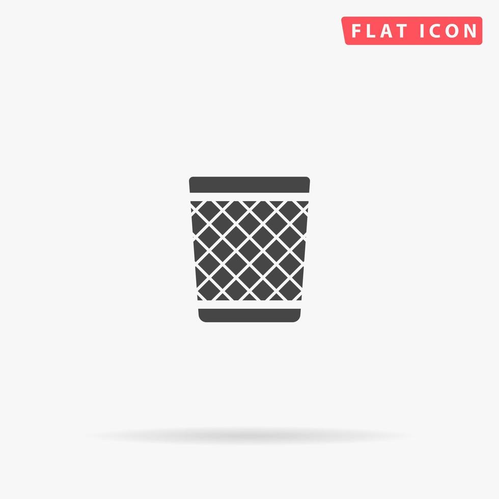 icono de vector plano de basura. signo de estilo de glifo. símbolo de ilustraciones simples dibujadas a mano para infografías conceptuales, proyectos de diseños, ui y ux, sitio web o aplicación móvil.