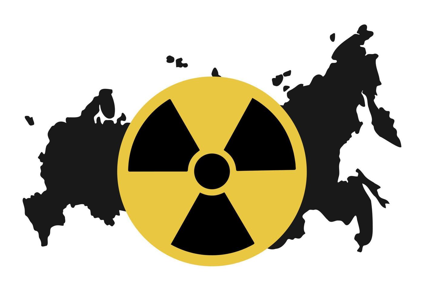 detener las armas nucleares - pancarta conceptual. señal de bomba atómica en el mapa de rusia. Las armas nucleares rusas de destrucción masiva no deben utilizarse. detener la guerra en ucrania y en la tierra. ilustración vectorial vector