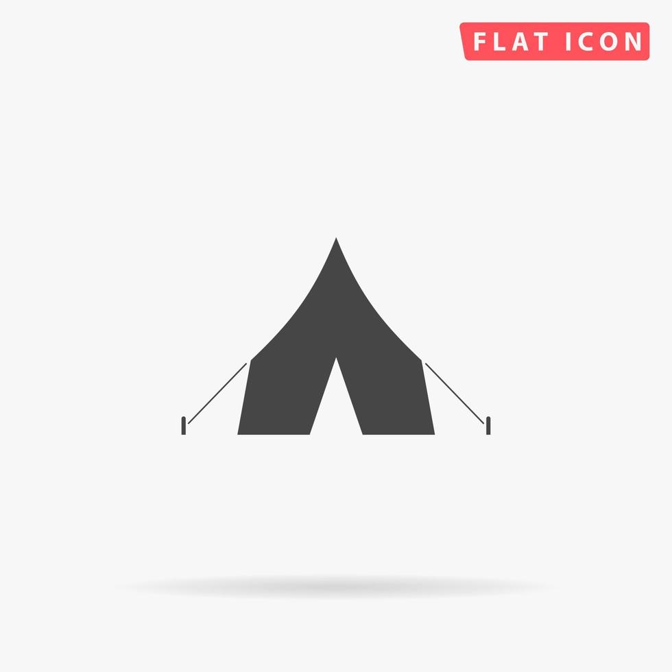 icono de vector plano de tienda turística de camping. signo de estilo de glifo. símbolo de ilustraciones simples dibujadas a mano para infografías conceptuales, proyectos de diseños, ui y ux, sitio web o aplicación móvil.