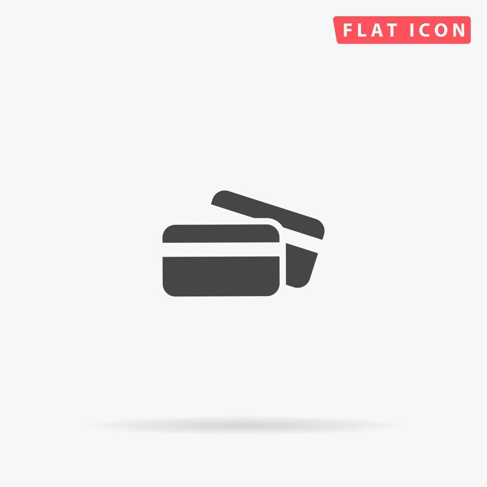 icono de vector plano de tarjeta de plástico. signo de estilo de glifo. símbolo de ilustraciones simples dibujadas a mano para infografías conceptuales, proyectos de diseños, ui y ux, sitio web o aplicación móvil.