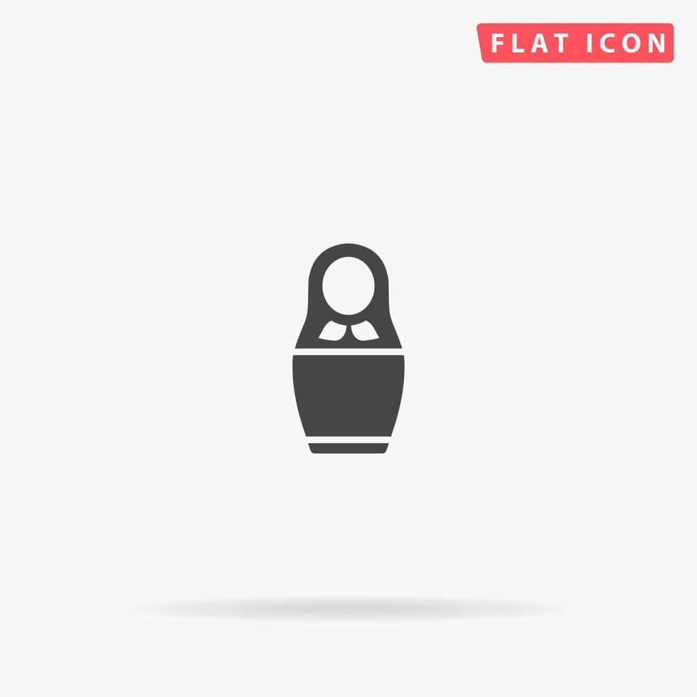 Nesting Doll Matryoshka flat vector icon. Glyph style sign. Simple hand drawn illustrations symbol for concept infographics, designs projects, UI and UX, website or mobile application.