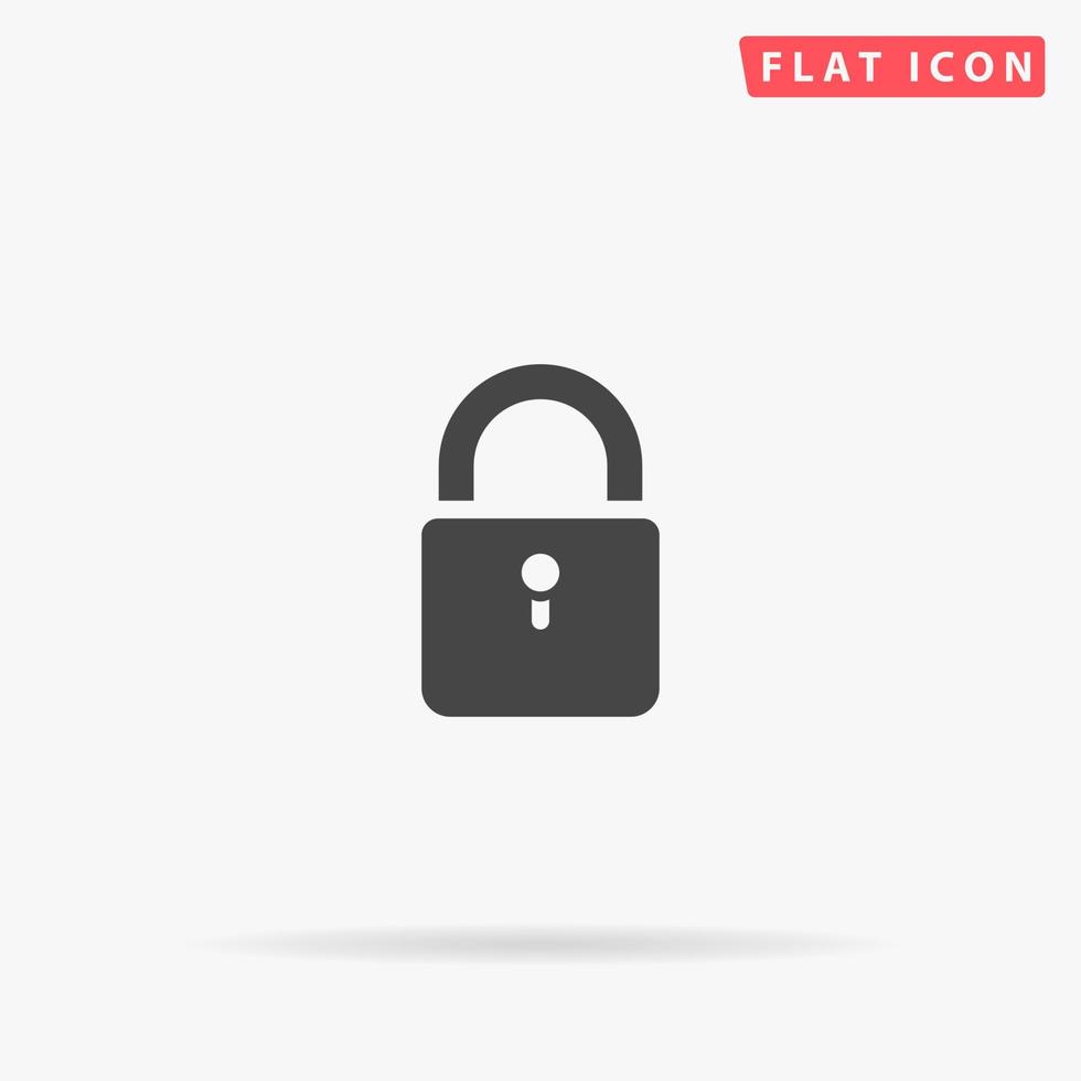 Padlock Close flat vector icon. Glyph style sign. Simple hand drawn illustrations symbol for concept infographics, designs projects, UI and UX, website or mobile application.