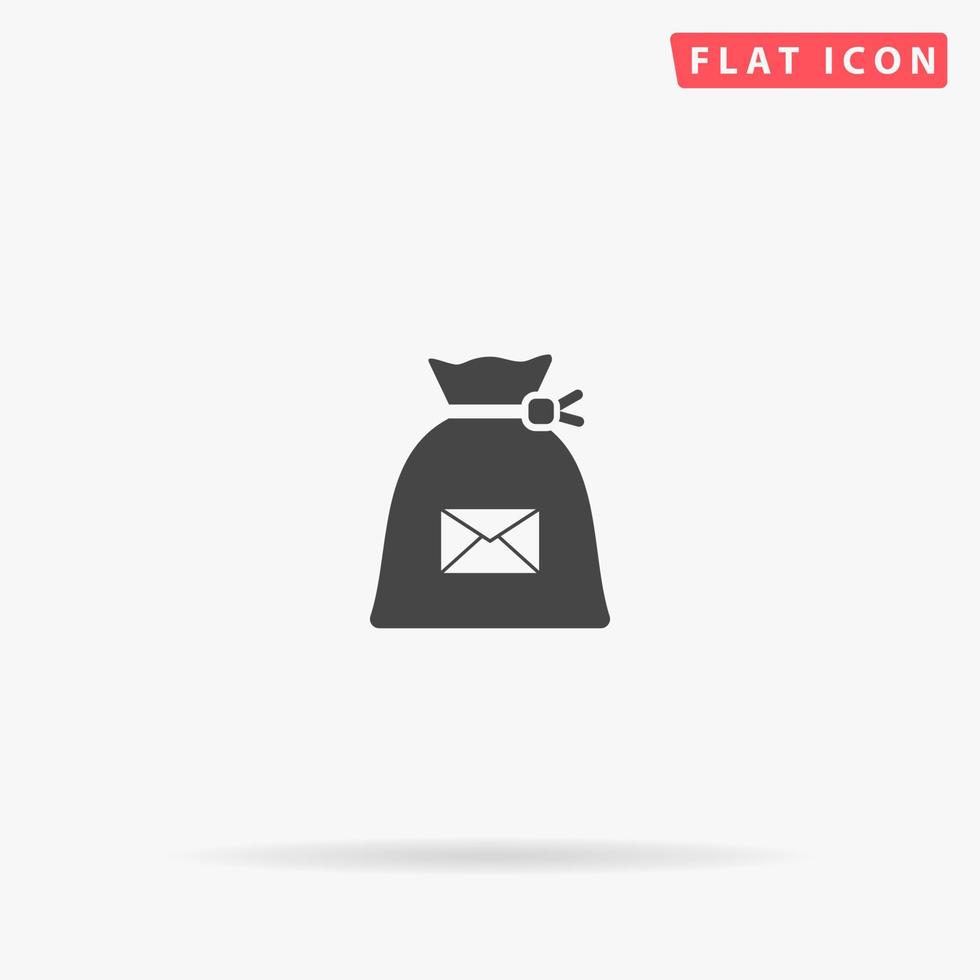 Bag Of Letters, Mail Bag flat vector icon. Glyph style sign. Simple hand drawn illustrations symbol for concept infographics, designs projects, UI and UX, website or mobile application.