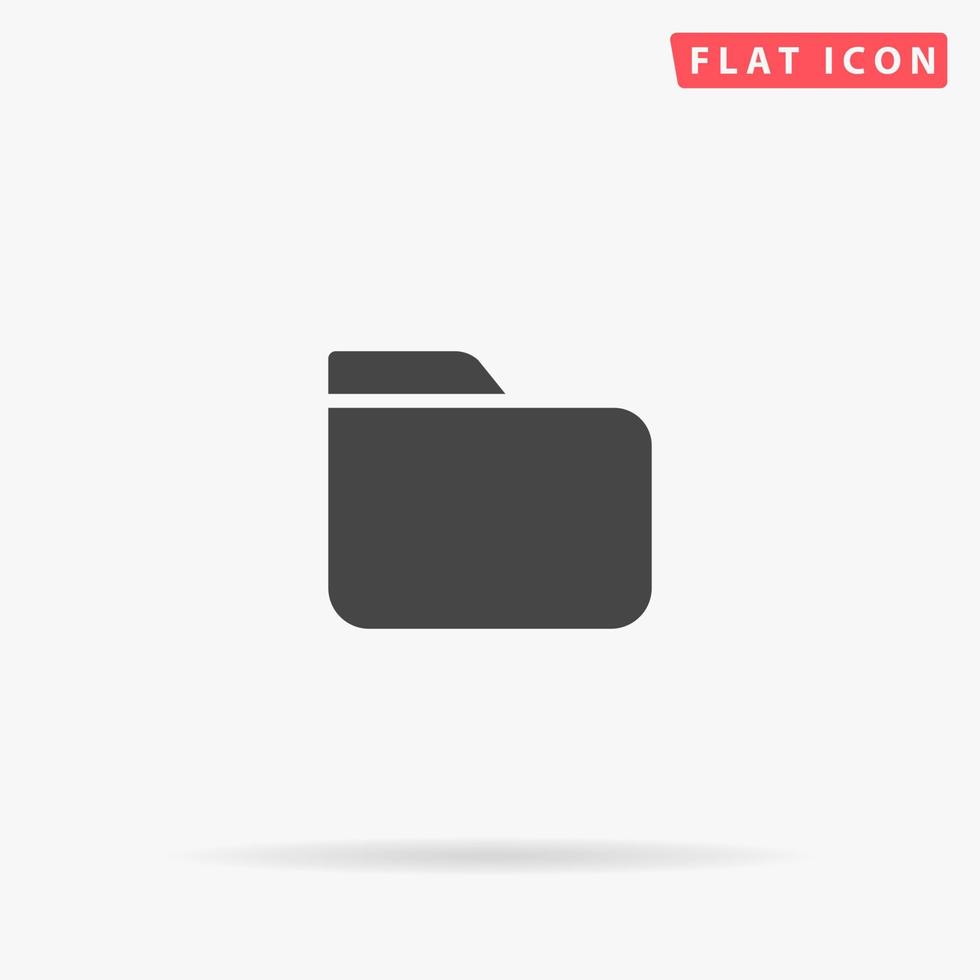 directorio, icono de vector plano de carpeta. signo de estilo de glifo. símbolo de ilustraciones simples dibujadas a mano para infografías conceptuales, proyectos de diseños, ui y ux, sitio web o aplicación móvil.