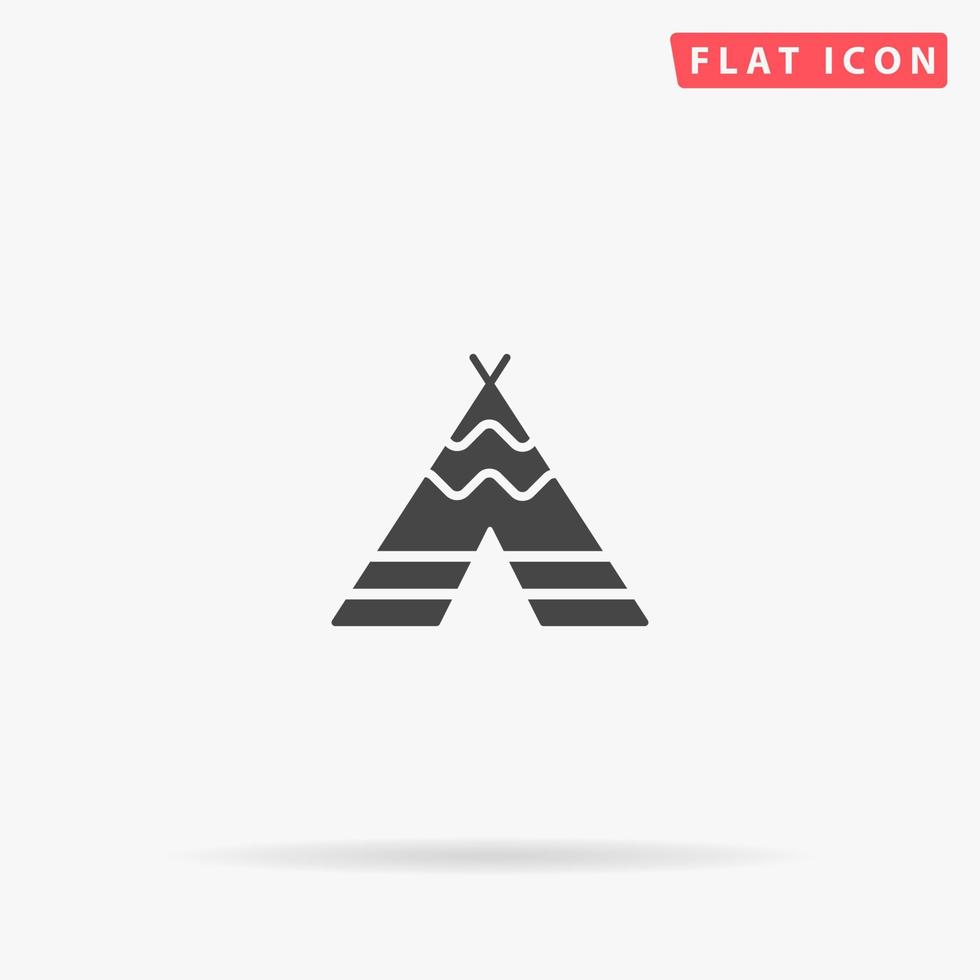 Indian Tipi flat vector icon. Glyph style sign. Simple hand drawn illustrations symbol for concept infographics, designs projects, UI and UX, website or mobile application.