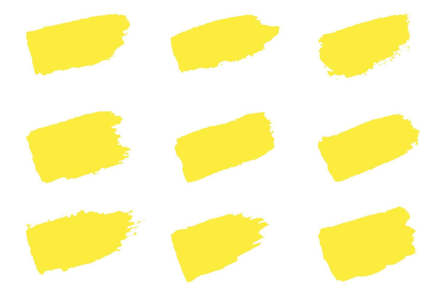 Colorful paint brush strokes, grungy ink strokes, multicolor paint stroke set vector