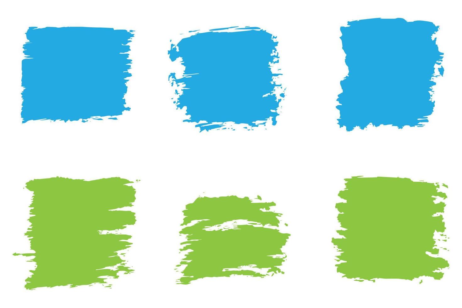 Colorful paint brush strokes, grungy ink strokes, multicolor paint stroke set vector