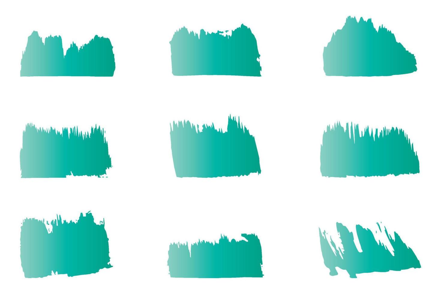 Colorful brush strokes, dirty brush effect, grungy brush stroke set vector