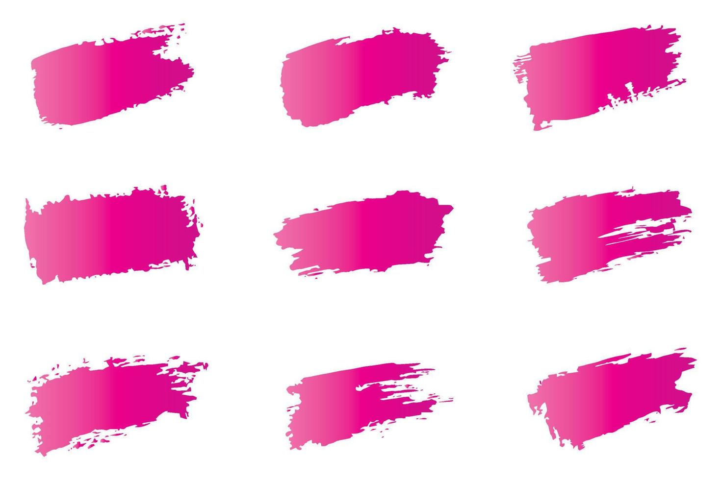 Colorful brush strokes, dirty brush effect, grungy brush stroke set vector
