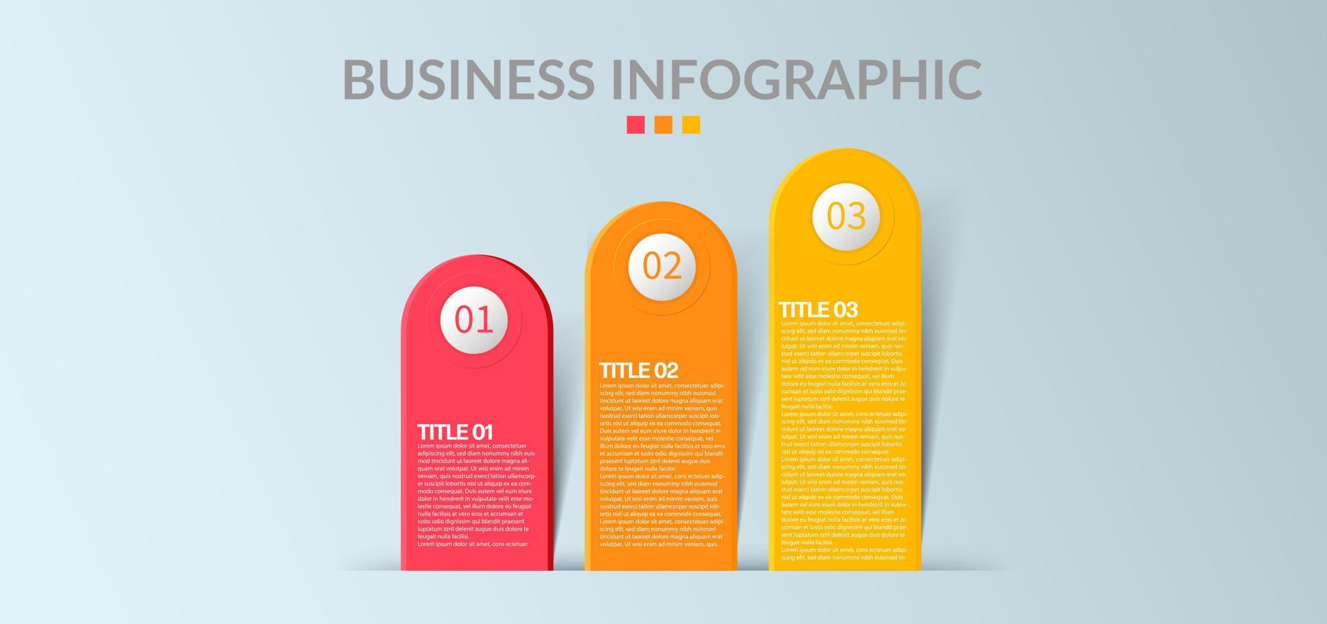 infografía de negocios. plantilla infográfica moderna. diagrama abstracto con 3 pasos, opciones, partes o procesos. plantilla de negocio vectorial para presentación. concepto creativo para infografía vector