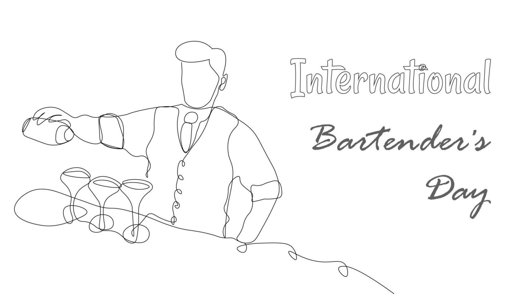 ilustración vectorial simple del día de los camareros. vector