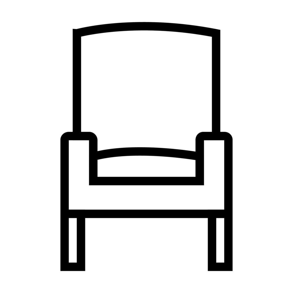 Cozy armchair icon line isolated on white background. Black flat thin icon on modern outline style. Linear symbol and editable stroke. Simple and pixel perfect stroke vector illustration.